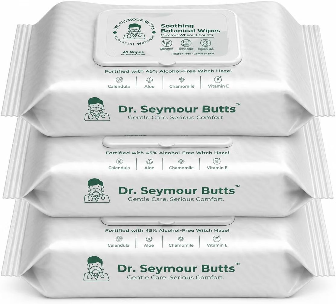 Dr. Seymour Butts Soothing Botanical Wipes, three pack